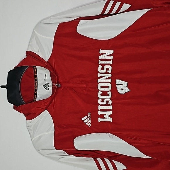 ADIDAS ▪︎ WISCONSIN BADGERS WINDBREAKER ▪︎ SIZE L - Picture 2 of 10